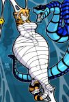  anthro arthropod_webbing duo felid female feral fur hypnofood male mammal open_mouth orange_body orange_fur pantherine reptile sarrl sascha_(hypnofood) scalie simple_background snake striped_body striped_fur stripes tiger 