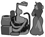  anthro bodily_fluids duo female feral hi_res hypnofood kaa_(jungle_book) male mammal neck_bulge python reptile scalie snake sweat the_jungle_book vore 