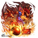  1:1 2022 4_fingers activision anthro artist_name ball bandicoot border bottomwear clothing crash_bandicoot crash_bandicoot_(series) crossover fingers footwear lukart96 male mammal mario_strikers marsupial nintendo shoes shorts soccer_ball solo tongue tongue_out video_games watermark white_border 