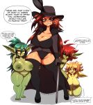  big_breasts breasts cleavage clothed clothing female genitals goblin group hi_res human humanoid larger_female legwear mammal not_furry nude pussy short_stack size_difference smaller_female thigh_highs trio twistingtoxic 