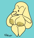  absurd_res anthro big_breasts breasts canid canine canis chikn_nuggit chikn_nuggit_(chikn_nuggit) domestic_dog female floppy_ears genitals hi_res long_ears mammal mrmasskie nipples pussy solo thick_thighs 