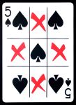  &spades; card five_of_spades playing_card suit_symbol tic-tac-toe zero_pictured 