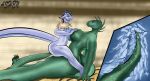  3_toes 5_fingers absurd_res anthro ashenbooper big_breasts blue_body blue_scales bodily_fluids breast_size_difference breast_squish breasts claws dragon duo feet female female/female fingers genital_fluids genitals green_body green_scales hi_res horn internal lizard mature_anthro mature_female penetration pussy pussy_juice reptile scales scalie sex simple_background simple_eyes size_difference smile squish tail_fetish tail_play tail_sex toe_claws toes vaginal vaginal_penetration 