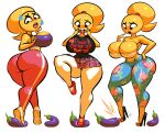  &lt;3 2019 anthro bodily_fluids bottomwear breasts cleavage clothed clothing digital_drawing_(artwork) digital_media_(artwork) eggplant emoji_(race) emoji_slut emoticon female food footwear fruit hair hi_res high_heels humanoid leggings legwear noonun not_furry plant ponytail print_clothing shirt simple_background skirt small_waist solo sweat sweatdrop t-shirt text text_on_clothing text_on_topwear thick_thighs tight_clothing tongue topwear tube_top white_background wide_hips yellow_body yellow_skin 