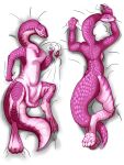  absurd_res anthro bottomwear breasts clothing dakimakura_design female hi_res pink_body reptile scales scalie skirt snake solo universaldragon 