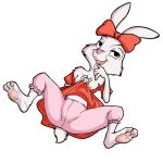  1:1 2022 alpha_channel anibaruthecat anthro areola camel_toe clothed clothing digital_media_(artwork) female hi_res lagomorph leporid mammal nipples open_mouth pink_nose rabbit robin_hood simple_background solo spread_legs spreading transparent_background young 