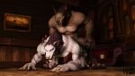  all_fours anal anthro blizzard_entertainment bodily_fluids canid duo forgon genital_fluids hi_res knot male male/male mammal perromalo precum tau_(perromalo) video_games warcraft were werecanid worgen 