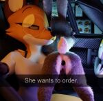  anal anal_penetration anthro bedroom_eyes butt buttplug canid canine car clothed clothing disney duo female female/female fingering fox fur he_wants_to_order in_car judy_hopps lagomorph leporid looking_at_viewer mammal narrowed_eyes nude orange_body penetration plug_(sex_toy) rabbit rey_(animatedmau) seductive sex_toy smile smirk snapchat text vaginal vaginal_penetration vehicle wigfritter zootopia 