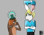  angry annoyed anthro blonde_hair charlie_(charliebnnuy) charliebnnuy girly hair lagomorph leporid male male/male mammal microsoft minecraft mojang orange_hair rabbit solo timmy_(axiom_atom) video_games xbox_game_studios 