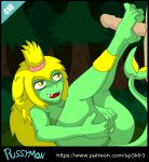 animated anthro anus blonde_hair breasts butt butt_grab duo fangs feet female foot_fetish foot_focus foot_play footjob footjob_while_masturbating forest forest_background genitals green_body hair hand_on_butt human legs_together legs_up lizard long_hair male male/female mammal masturbation nature nature_background nipples nude open_mouth plant pussy pussymon raised_leg raised_tail reptile scalie sex short_playtime smile sp3ktr3 spread_pussy spreading tree video_games yellow_eyes 