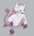  2022 3_fingers 3_toes anthro belly biped blush bodily_fluids body_blush breasts collaboration colored dodudoru feet female fingers floating front_view genitals grey_background hand_on_hip legendary_pokemon looking_at_viewer mammal mega_evolution mega_mewtwo mega_mewtwo_y narrowed_eyes nintendo nipples nirufin nude pokemon pokemon_(species) pussy pussy_blush red_eyes shaded short_stack simple_background small_breasts solo thick_thighs thigh_gap toes video_games wide_hips 