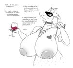  &lt;3 2021 absurd_res alcohol anthro beverage big_breasts breasts clothed clothing clothing_pull container cup dialogue dialogue_box digital_drawing_(artwork) digital_media_(artwork) dragon dress drinking_glass english_text female glass glass_container glass_cup hi_res holding_object horn horn_jewelry horn_ring huge_breasts hyper hyper_breasts jewelry keinga line_art looking_at_viewer looking_away mask masquerade_mask narrowed_eyes neck_ring necklace nipples partially_clothed restricted_palette ring_(jewelry) scalie shaded signature simple_background solo tattoo text wine wine_glass 