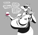 &lt;3 2021 absurd_res alcohol anthro beverage big_breasts bra breasts clothed clothing clothing_pull container cup dialogue digital_drawing_(artwork) digital_media_(artwork) dragon dress drinking_glass english_text female glass glass_container glass_cup hi_res holding_object horn horn_jewelry horn_ring huge_breasts hyper hyper_breasts jewelry keinga line_art looking_at_viewer looking_away mask masquerade_mask neck_ring necklace restricted_palette ring_(jewelry) scalie shaded signature simple_background simple_shading solo tattoo text underwear wine wine_glass 