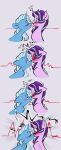  absurd_res blush cardiac_monitor chub-wub comic doodle-mark doodlemark equid equine female female/female friendship_is_magic hi_res horn kissing mammal medical_instrument my_little_pony nose_to_nose scientific_instrument starlight_glimmer_(mlp) trixie_(mlp) unicorn 