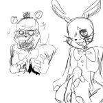  1:1 breasts bunnydead dreadbear_(fnaf) five_nights_at_freddy&#039;s five_nights_at_freddy&#039;s_vr:help_wanted foot_fetish foot_play footjob glitchtrap group hand_on_breast hi_res lagomorph leporid male male/male mammal monochrome rabbit scottgames sex ursid video_games 