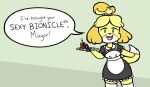  absurd_res animal_crossing anthro apron bionicle canid canine canis clothing domestic_dog female figurine hi_res hiddenphobiac humor isabelle_(animal_crossing) lego maid_uniform mammal meme nintendo shitpost solo uniform video_games 