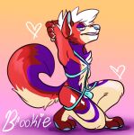  &lt;3 anthro bdsm bondage bottomwear bound bulge butt canid canine canis claws clothed clothing digital_media_(artwork) fur hair harness hi_res looking_at_viewer male mammal simple_background skittles_yeen smile solo solo_focus text underwear wolf 