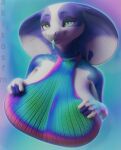 3d_(artwork) absurd_res akikosfm anthro big_breasts blender_(artwork) breasts clothing cobra digital_media_(artwork) female hi_res meme meme_clothing nisha_(bluedingo) pearlescent reptile scalie snake solo sweater tongue tongue_out topwear virgin_killer_sweater