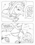 anthro bdsm bondage bound circe_(artist) comic dialogue english_text equid equine eyelashes female friendship_is_magic hasbro horn inhibitor_ring mammal massage_table my_little_pony mythological_creature mythological_equine mythology nude nude_anthro nude_female rarity_(mlp) ring salon solo spa speech_bubble stuck text tied_down towel unicorn unicorn_horn
