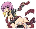  ahegao bad_id bad_pixiv_id breasts censored hijiri_byakuren long_hair medium_breasts mikan_riji multicolored_hair purple_eyes pussy solo tentacles touhou two-tone_hair 