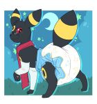 2019 ambiguous_gender archived_source arm_warmers armwear black_body black_fur black_nose black_tail blush blush_lines border bubblepuppers clean_diaper clothed clothing compression_artifacts crescent_moon detailed_background diaper digitigrade eeveelution eyewear feral fur generation_2_pokemon glasses grass hi_res looking_back markings moon multicolored_body multicolored_fur neckwear night nintendo one_eye_obstructed outside pawpads pink_pawpads plant pokemon pokemon_(species) red_eyes red_scarf ring_(marking) scarf sky skyscape smile solo source_request star striped_markings striped_tail stripes tail tail_markings two_tone_body two_tone_fur two_tone_tail umbreon wearing_diaper wearing_glasses white_arm_warmers white_armwear white_border white_clothing yellow_body yellow_fur yellow_tail yuu_isim yuukari