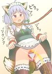  anal anal_tail animal_ears anus bad_id bad_pixiv_id braid butt_plug dildo dog_ears dog_tail fake_tail izayoi_sakuya kemonomimi_mode leash maid maid_headdress object_insertion pee peeing pussy short_hair silver_hair skirt skirt_lift solo tail tears thighhighs touhou trembling twin_braids uncensored vaginal yngve_malmsten 