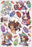  6+girls animal_ears blue_eyes blue_hair blue_jacket blue_nightgown blush book bow bow_hairband bowtie breasts brown_hair carrot character_doll chibi closed_eyes closed_mouth cosmetics creature_and_personification crumbs cup doll domino_mask dress ear_bow ear_covers ear_ornament eating el_condor_pasa_(umamusume) golden_generation_(umamusume) grass_wonder_(racehorse) grass_wonder_(umamusume) green_jacket grey_hair hair_between_eyes hair_bow hair_brush hair_ornament hairband hairclip hat highres holding holding_book holding_carrot holding_cup horse horse_ears horse_girl horse_tail jacket king_halo_(umamusume) long_hair long_sleeves loose_socks mask mug multicolored_hair multiple_girls nail_polish nail_polish_bottle nightcap nightgown open_clothes open_jacket open_mouth orange_tank_top pajamas personification pillow ponytail puffy_short_sleeves puffy_sleeves purple_bow purple_bowtie purple_eyes purple_jacket purple_sailor_collar purple_serafuku purple_shirt purple_skirt reading real_life red_eyes red_jacket sailor_collar sailor_shirt saliva sami_(pirateyoukai) school_uniform seiun_sky_(umamusume) serafuku shirt short_hair short_sleeves shorts sitting skirt sleep_mask sleeping sleeping_bag sleepover smile socks special_week_(umamusume) star_(symbol) streaked_hair striped_clothes striped_socks stuffed_animal stuffed_horse stuffed_toy symboli_rudolf_(umamusume) tail tank_top tracen_school_uniform tsurumaru_tsuyoshi_(umamusume) two-tone_hair umamusume wariza white_hair white_skirt 