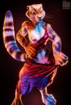  absurd_res black_stripes breasts clothing dreamworks felid female fur hi_res kung_fu_panda mammal master_tigress muscular nipples orange_body orange_fur pantherine picti red_eyes small_breasts solo stripes tagme tiger yellow_sclera 