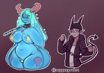  big_breasts breasts collar demon demon_humanoid dominant dominant_male female goo_creature goo_humanoid hi_res huge_breasts humanoid larger_female male micro reygun_(reygunpocket) reygunpocket_(artist) saelria size_difference slime smaller_male submissive submissive_female thick_thighs 