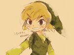  1boy artist_name belt blonde_hair green_headwear hat holding holding_sword holding_weapon link male_focus short_hair simple_background smile sword the_legend_of_zelda the_legend_of_zelda:_phantom_hourglass the_legend_of_zelda:_spirit_tracks the_legend_of_zelda:_the_wind_waker tokuura toon_link weapon 