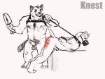  &lt;3 animated anthro balls bdsm belt butt canid canine clothing collar duo erection eyes_closed genitals hairy hands_behind_back knest leash leather leather_clothing male male/male mammal muscular muzzle_(disambiguation) penis red_butt spanking spanking_marks 