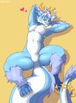  &lt;3 absurd_res anthro asian_mythology dragon east_asian_mythology eastern_dragon elijah_celestial fur furred_dragon heterochromia hi_res looking_at_viewer male markings mythology nude puckoarts solo 