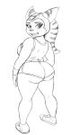  2020 angela_cross anthro big_butt bottomwear breasts butt clothing exercise_clothing female footwear freckles graphite_(artwork) greyscale hair hi_res hotpants lombax looking_back mammal monochrome omegasunburst open_mouth pencil_(artwork) ponytail ratchet_and_clank shirt shoes shorts sneakers solo sony_corporation sony_interactive_entertainment tank_top topwear traditional_media_(artwork) video_games wide_hips wristband 