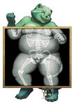  absurd_res alpha_channel anatomically_correct anthro border eyes_closed fred_(fredrick_brennan) fur green_body green_fur hi_res maaudaan_tg male mammal overweight overweight_male procyonid raccoon solo transparent_border xray_view 