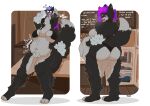  anthro canid canine canis duo english_text female hi_res husband_and_wife intimate kc_(kingcreep105) kingcreep105 male male/female mammal married_couple nat_(kingcreep105) neck_bulge rear_view sequence text vore wife wolf 