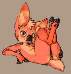  2022 anthro anus blep blonde_hair butt cervid chinese_water_deer claws colored_sketch cornica_sonoma digital_media_(artwork) edit fangs feet fur hair hi_res hooves looking_at_viewer male mammal multicolored_body multicolored_fur orange_body orange_fur orange_tail presenting presenting_hindquarters red_eyes scruffythedeer sketch solo thealtmanguy tongue tongue_out two_tone_body two_tone_fur water_deer yellow_body yellow_fur yellow_tail 
