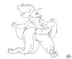  &lt;3 absurd_res anthro back_boob bedroom_eyes big_breasts big_butt blush breasts butt cricket-inc delphox female generation_6_pokemon genitals hi_res kneeling looking_back monochrome narrowed_eyes nintendo pokemon pokemon_(species) pussy seductive sketch smile solo thick_thighs video_games 