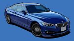  blue_background bmw car commentary_request ground_vehicle headlight highres license_plate motor_vehicle no_humans original simple_background sports_car vehicle_focus vehicle_request yuh_7929 