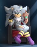  absurd_res anthro boots chair chaos_emerald chest_tuft clothed clothing crossed_legs eulipotyphlan fan_character footwear furniture genitals gloves handwear hedgehog hi_res krazyelf looking_at_viewer male mammal master_emerald muscular muscular_male partially_clothed penis phantom_ruby pubes sega sitting sol_emerald solo sonic_the_hedgehog_(series) theos_the_hedgehog throne tuft 