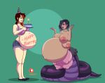  absurd_res apode belly breasts cake dessert draconcopode food hi_res lamia legless pregnant reptile scalie serpentine snake split_form 