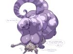  all_fours anthro big_breasts breasts bypbap duo female gila_monster helodermatid hi_res larger_female lizard mature_female nude reptile scalie simple_background size_difference thick_thighs white_background 