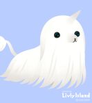  ambiguous_gender beady_eyes blue_background cocone colored feral fur hair horn livly_(species) long_fur long_hair monocorn_(livly) simple_background solo tail_tuft tuft watermark white_body white_fur 
