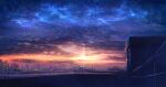  absurdres building city cityscape cloud commentary_request evening highres kuroneko_(hmilk) no_humans original outdoors power_lines scenery sky skyscraper star_(sky) starry_sky 