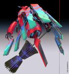  2022 electricity floating from_behind gradient gradient_background grimhilde_(voidcrisis) highres holding holding_weapon jnt mecha no_humans no_legs official_art open_hand robot science_fiction solo voidcrisis weapon 