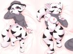  anthro black_stripes breast_play breasts claws clothed clothing felid female fur genitals hat headgear headwear hi_res hoodie mammal pussy raised_clothing raised_hoodie raised_topwear solo stripes thick_thighs topwear tundra_(stellar_tundra) white_body white_fur zayjoy1 