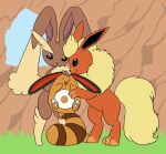  2016 arth_the_flareon belly colored cream_the_lopunny ears_down eeveelution embrace female feral flareon fluffy fluffy_tail fur generation_1_pokemon generation_2_pokemon generation_4_pokemon grass group invalid_tag looking_at_viewer lopunny male male/female nintendo one_eye_closed open_mouth open_smile pawpads paws pivoted_ears plant pokemon pokemon_(species) raised_paw rock sentret siansaar smile socks_the_sentret standing standing_on_tail trio video_games wall_(structure) white_pawpads white_toes window wink 