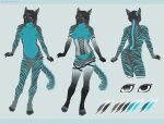  anthro blue_body blue_fur breasts clothing corset felid feline female fur grey_eyes kess_windpaw lingerie looking_at_viewer mammal markings nipples pantherine presenting reference_guide rubber rubber_clothing smile solo striped_markings stripes teasing tiger tigress_(disambiguation) topwear xngfng95 