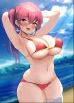  1girl bikini breasts curvy highres hololive houshou_marine noah12 solo swimsuit 