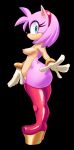  amy_rose anthro blue_eyes boots boots_only box_chan clothing eulipotyphlan female footwear footwear_only gloves gloves_only hair handwear handwear_only hedgehog legwear looking_at_viewer mammal mostly_nude multicolored_body pink_body pink_hair sega simple_background solo sonic_the_hedgehog_(series) tan_body two_tone_body 
