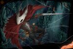 anthro armor arthropod belt boots cape clothing fantasy female footwear gloves handwear hi_res hollow_knight_(franchise) horn horn_armor hornet_(hollow_knight) humanoid insect leather leather_armor leather_clothing leather_topwear mask maya_bladewing_(artist) medieval medieval_armor medieval_clothing medieval_fantasy melee_weapon metal_armor rope scabbard shoes silk solo sword team_cherry topwear weapon